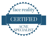 face reality certified acne specialist graphic logo