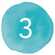 graphic icon of number three in a teal circle